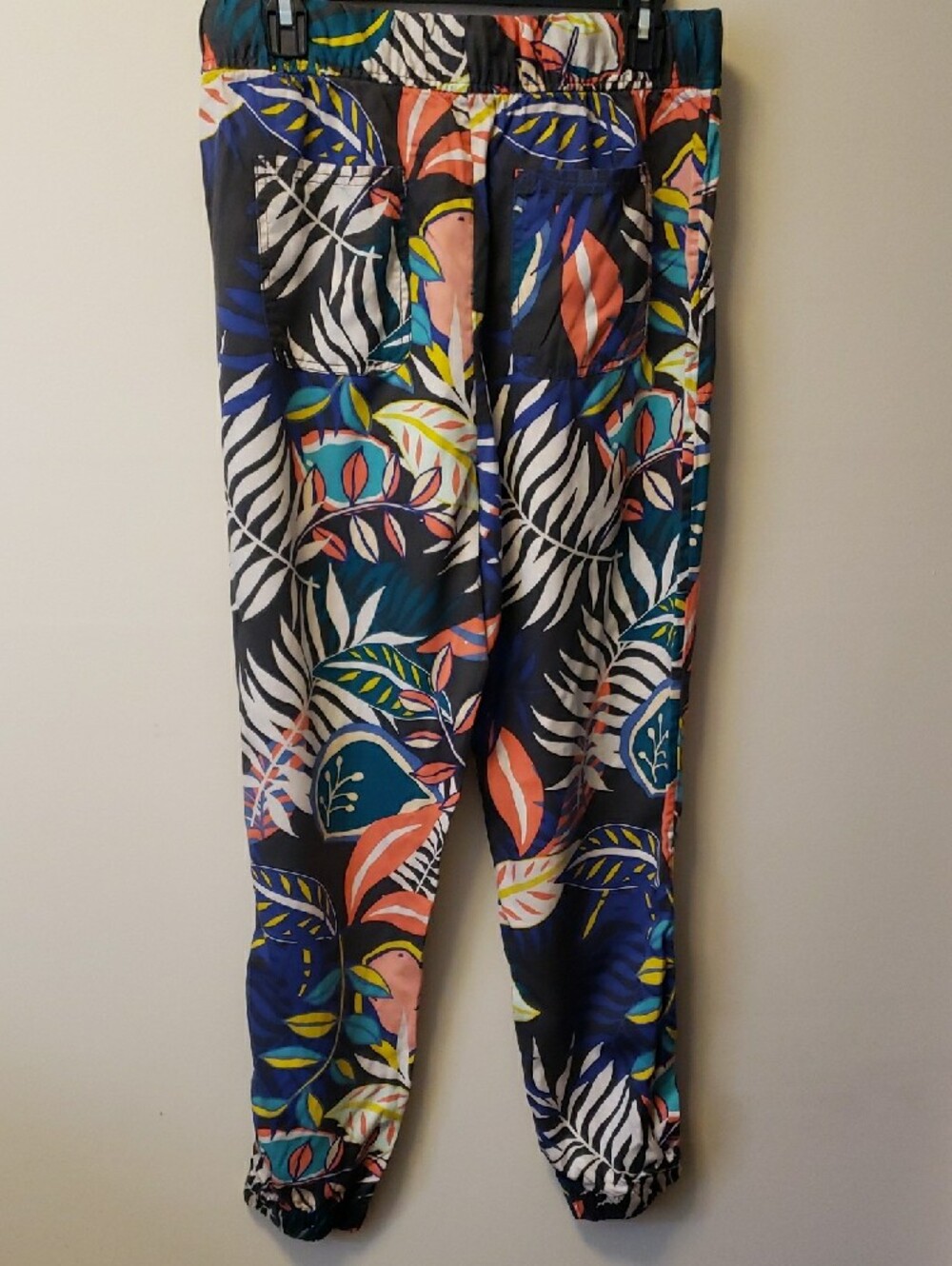 C&C California Tropical Print Drawstring Pants - Blue, Coral, Black - Picture 8 of 9